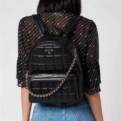 michael kors black backpack leather|michael kors slater backpack small.